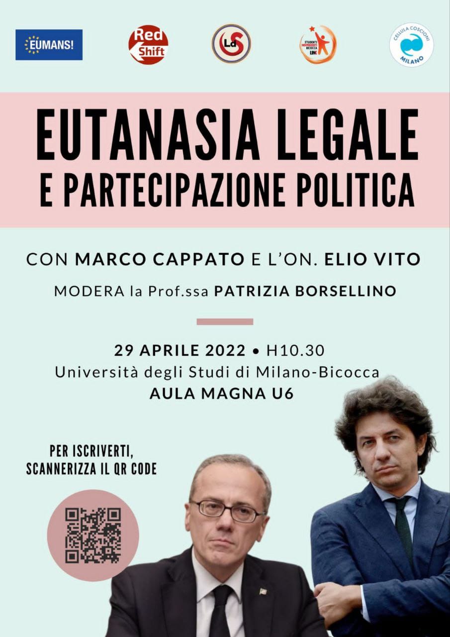 29 Aprile - Università Bicocca di Milano: Eutanasia e partecipazione politica